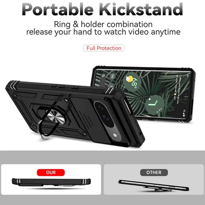 GOOGLE PIXEL 9/9PRO 5G Armor Military-grade Case With Sliding Camera Cover & 360 Kickstand