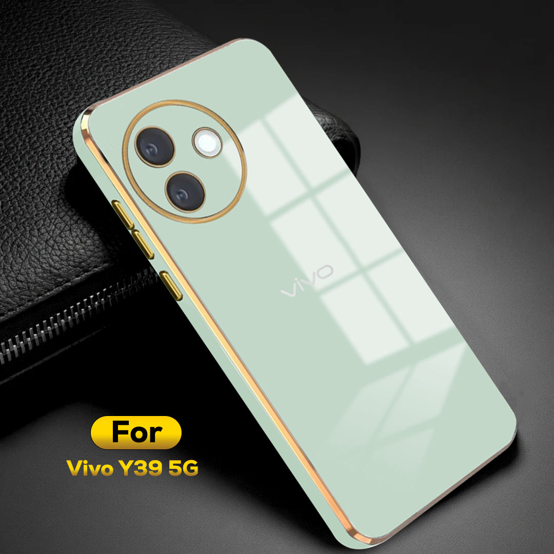 VIVO Y39 5G ULTRA-SHINE GOLD ELECTROPLATED LUXURIOUS  BACK CASE WITH CAMERA PROTECTION
