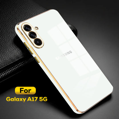 SAMSUNG GALAXY A17 5G ULTRA-SHINE GOLD ELECTROPLATED LUXURIOUS BACK CASE WITH CAMERA PROTECTION