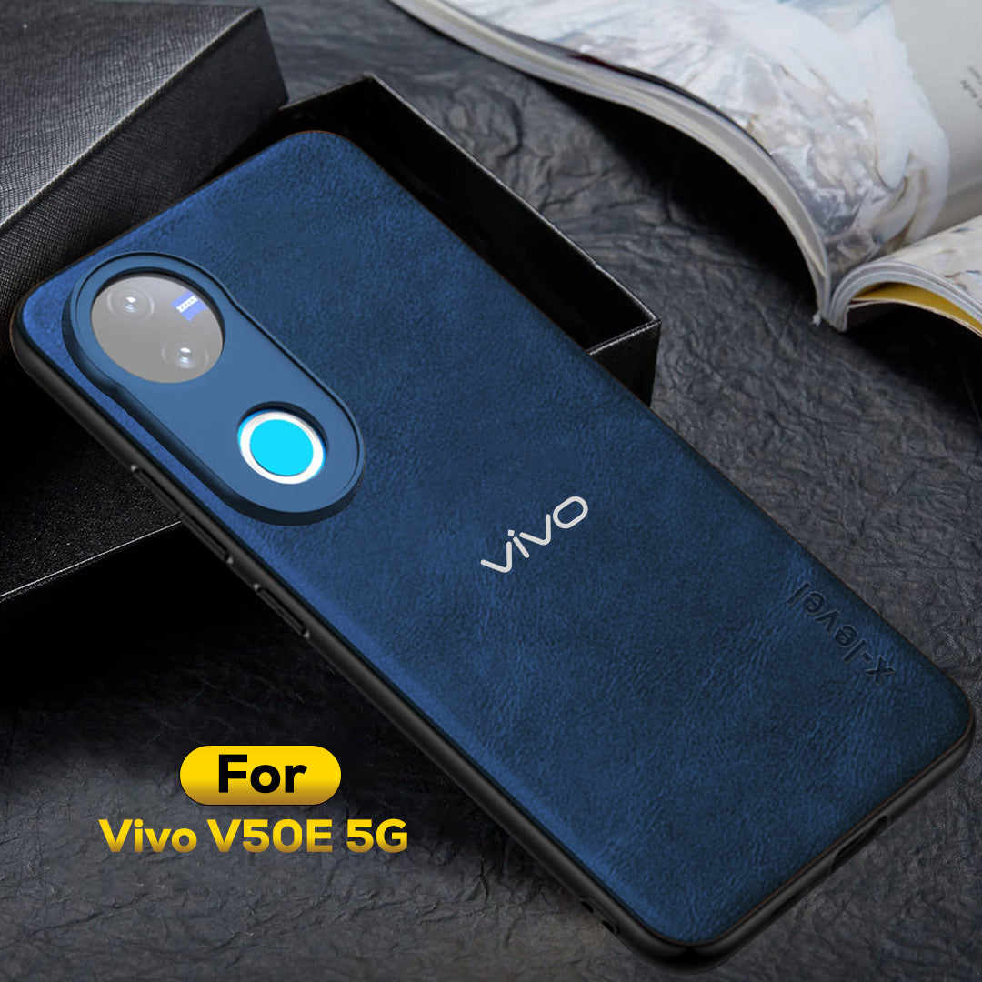 VIVO V50E 5G  Business Style PU LEATHER PROTECTIVE BACK CASE WITH CAMERA PROTECTION