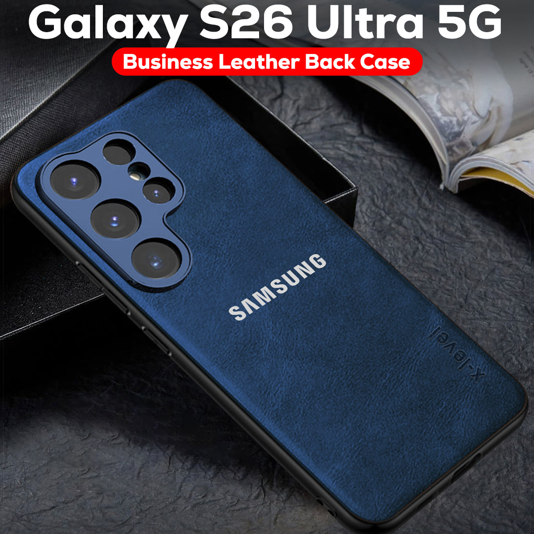 Samsung Galaxy S26 ULTRA 5G BUSINESS STYLE PU LEATHER PROTECTIVE BACK CASE WITH CAMERA PROTECTION