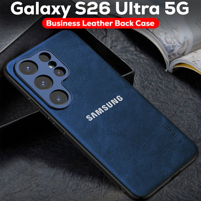 Samsung Galaxy S26 ULTRA 5G BUSINESS STYLE PU LEATHER PROTECTIVE BACK CASE WITH CAMERA PROTECTION