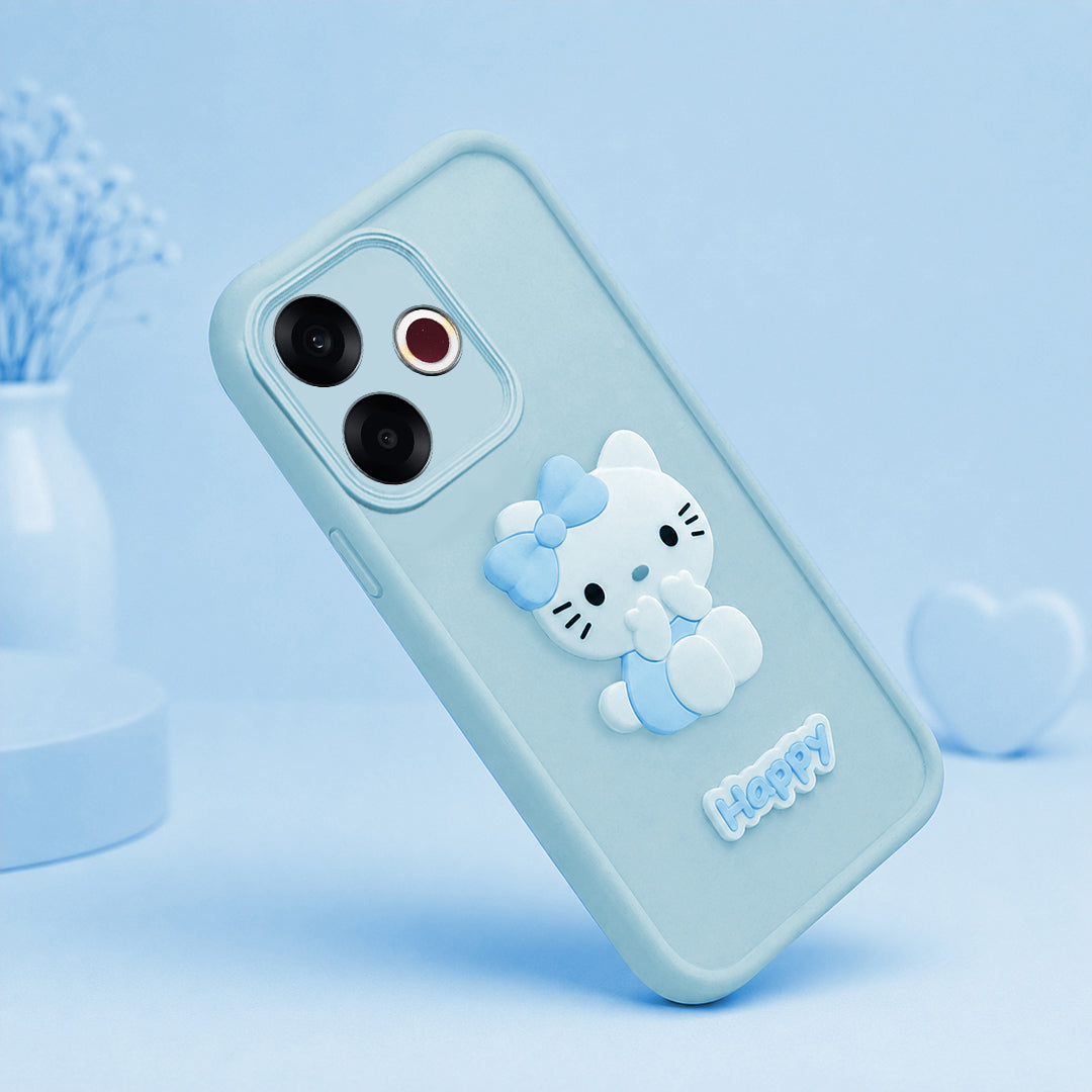 OPPO F33 PRO 5G Soft Silicone 3D Hello Kitty character design Back Case with Camera Protection