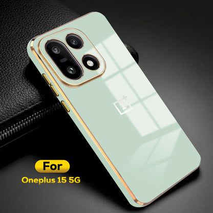 ONEPLUS 15 5G ULTRA-SHINE GOLD ELECTROPLATED LUXURIOUS  BACK CASE WITH CAMERA PROTECTION