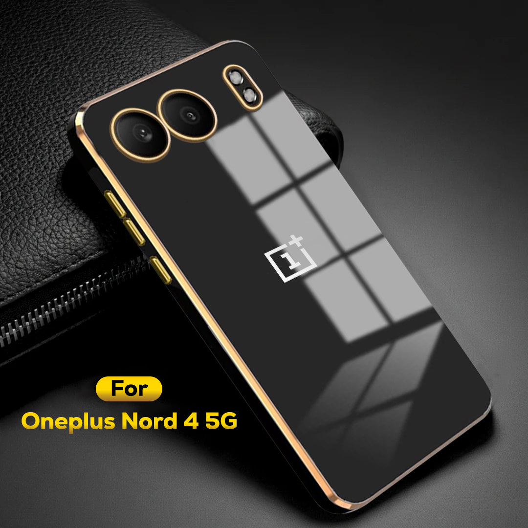 ONEPLUS NORD 4 5G ULTRA-SHINE GOLD ELECTROPLATED LUXURIOUS  BACK CASE WITH CAMERA PROTECTION