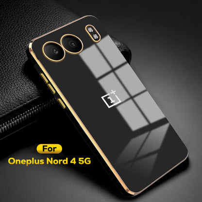 ONEPLUS NORD 4 5G ULTRA-SHINE GOLD ELECTROPLATED LUXURIOUS  BACK CASE WITH CAMERA PROTECTION