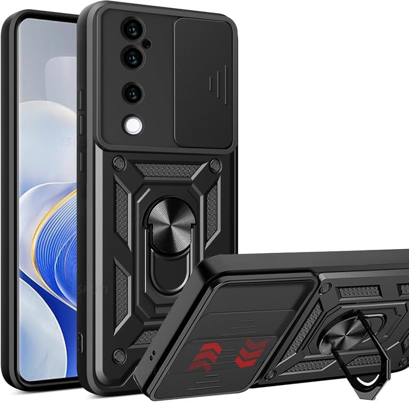 VIVO V40/V40 PRO 5G Armor Military-grade Case With Sliding Camera Cover & 360 Kickstand