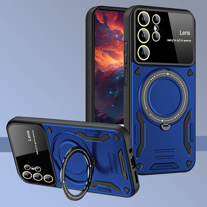 SAMSUNG GALAXY S23 Ultra 5G Heavy Duty Rugged Shockproof Camera Lens Protector Phone Cover with Kickstand