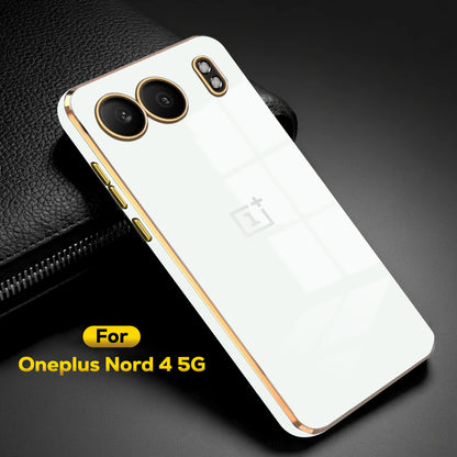 ONEPLUS NORD 4 5G ULTRA-SHINE GOLD ELECTROPLATED LUXURIOUS  BACK CASE WITH CAMERA PROTECTION