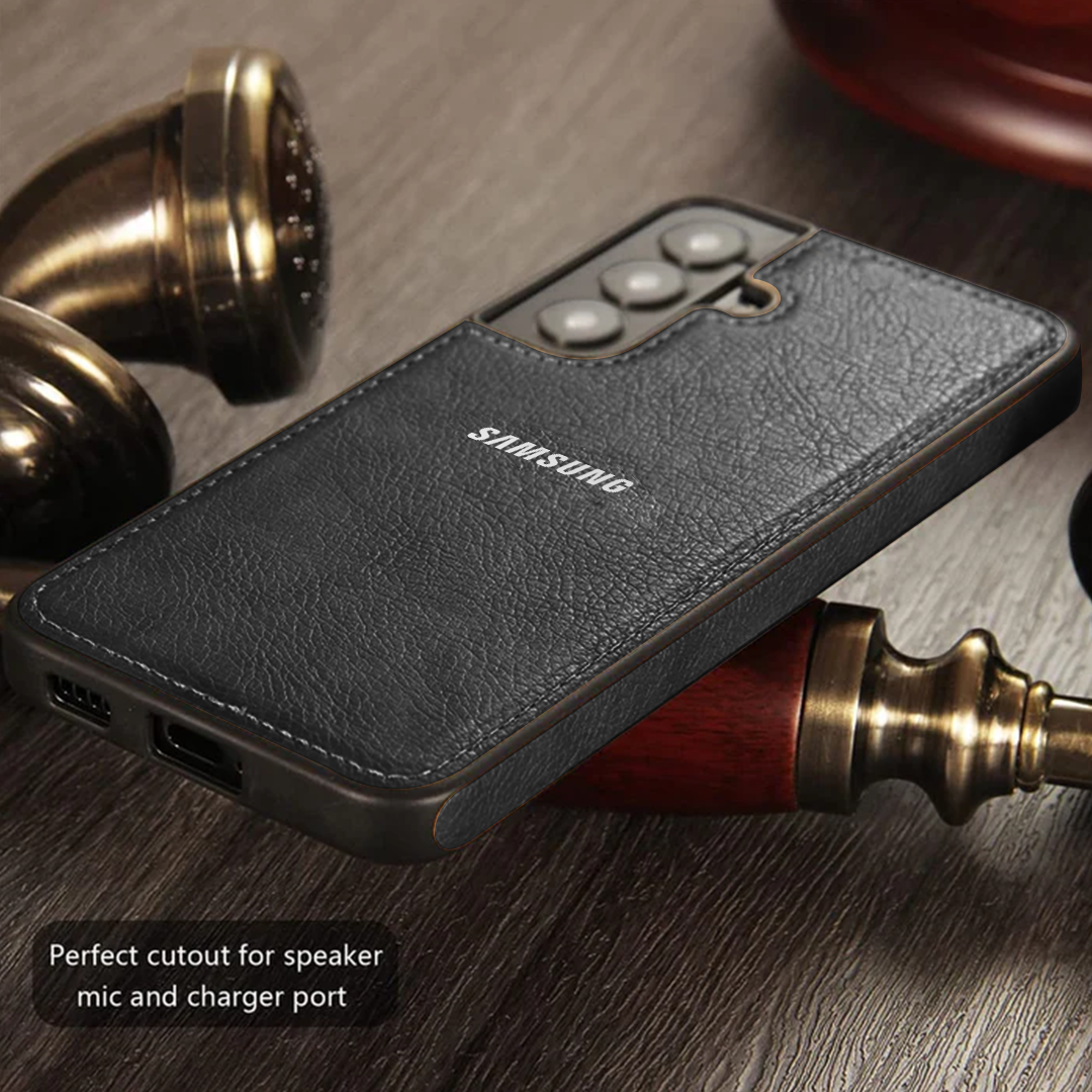 Galaxy S23 FE 5G Drop Protection | Raised Camera Edges Protective Back Leather Case