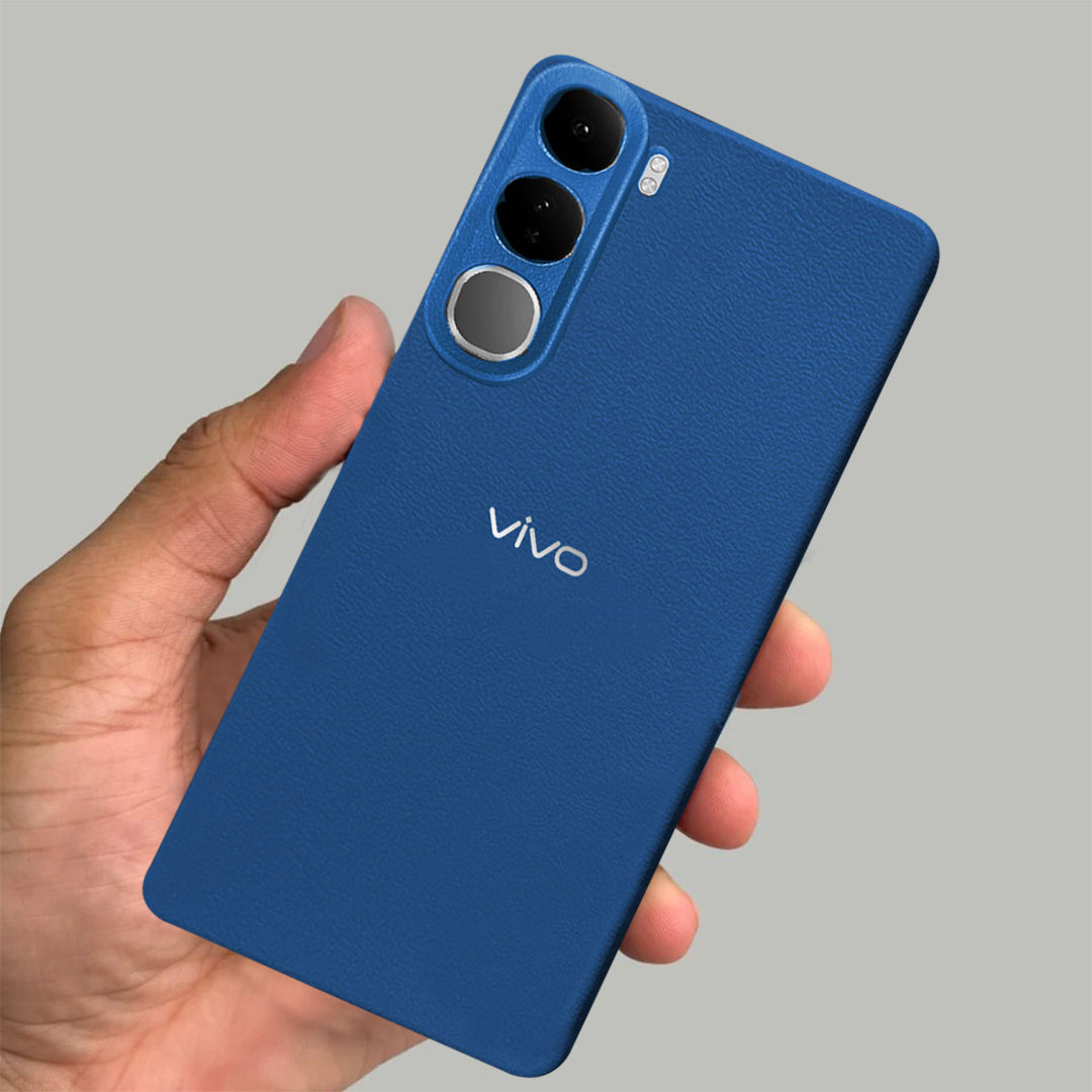 Vivo Y300 5G Solid Color Leather Texture Matte Phone Back Case