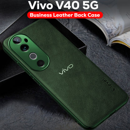 VIVO V40 5G Business Style PU LEATHER PROTECTIVE BACK CASE WITH CAMERA PROTECTION