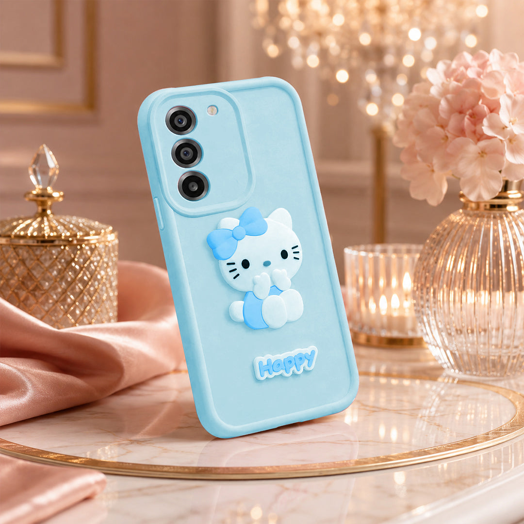 Samsung Galaxy S21 FE 5G Soft Silicone 3D Hello Kitty character design Back Case with Camera Protection