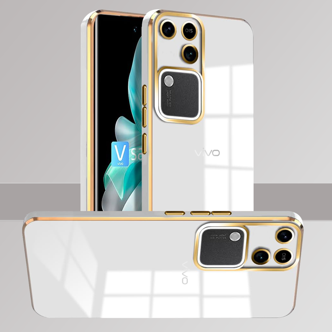 VIVO V-SERIES 5G ULTRA-SHINE GOLD ELECTROPLATED LUXURIOUS  BACK CASE WITH CAMERA PROTECTION