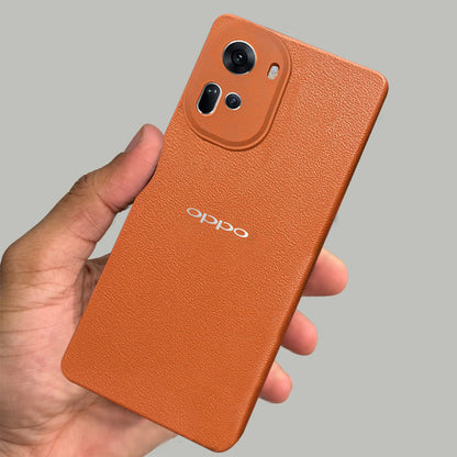 Oppo Reno 11 5G Solid Color Leather Texture Matte Phone Back Case