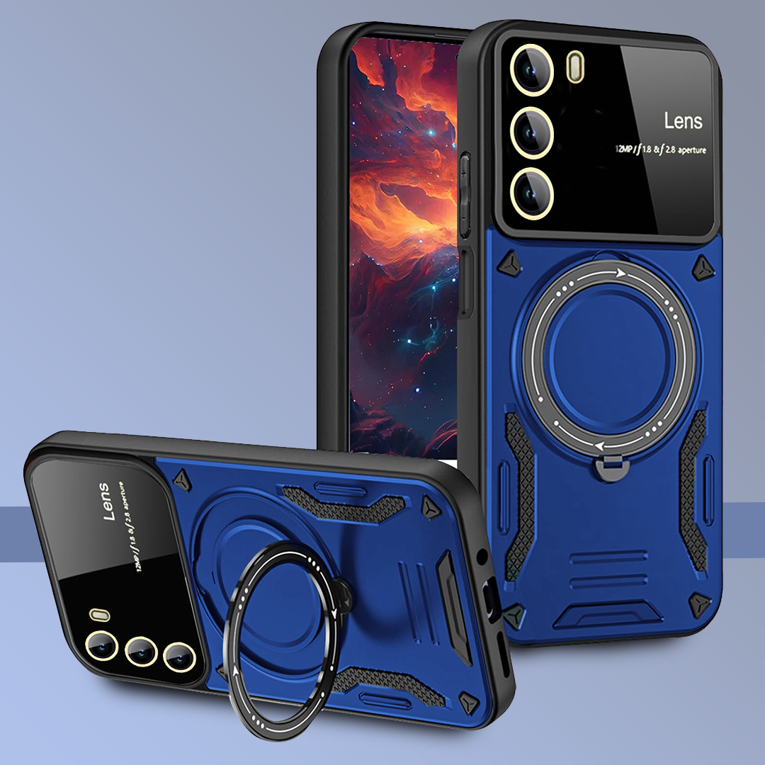 Oppo Reno 12 5G Heavy Duty Rugged Shockproof Camera Lens Protector Phone Cover with Kickstand