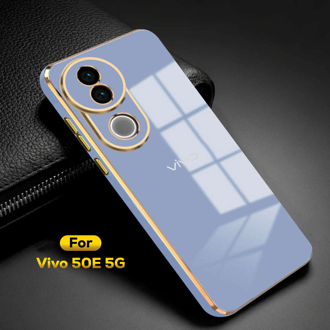 VIVO V50e 5G ULTRA-SHINE GOLD ELECTROPLATED LUXURIOUS  BACK CASE WITH CAMERA PROTECTION