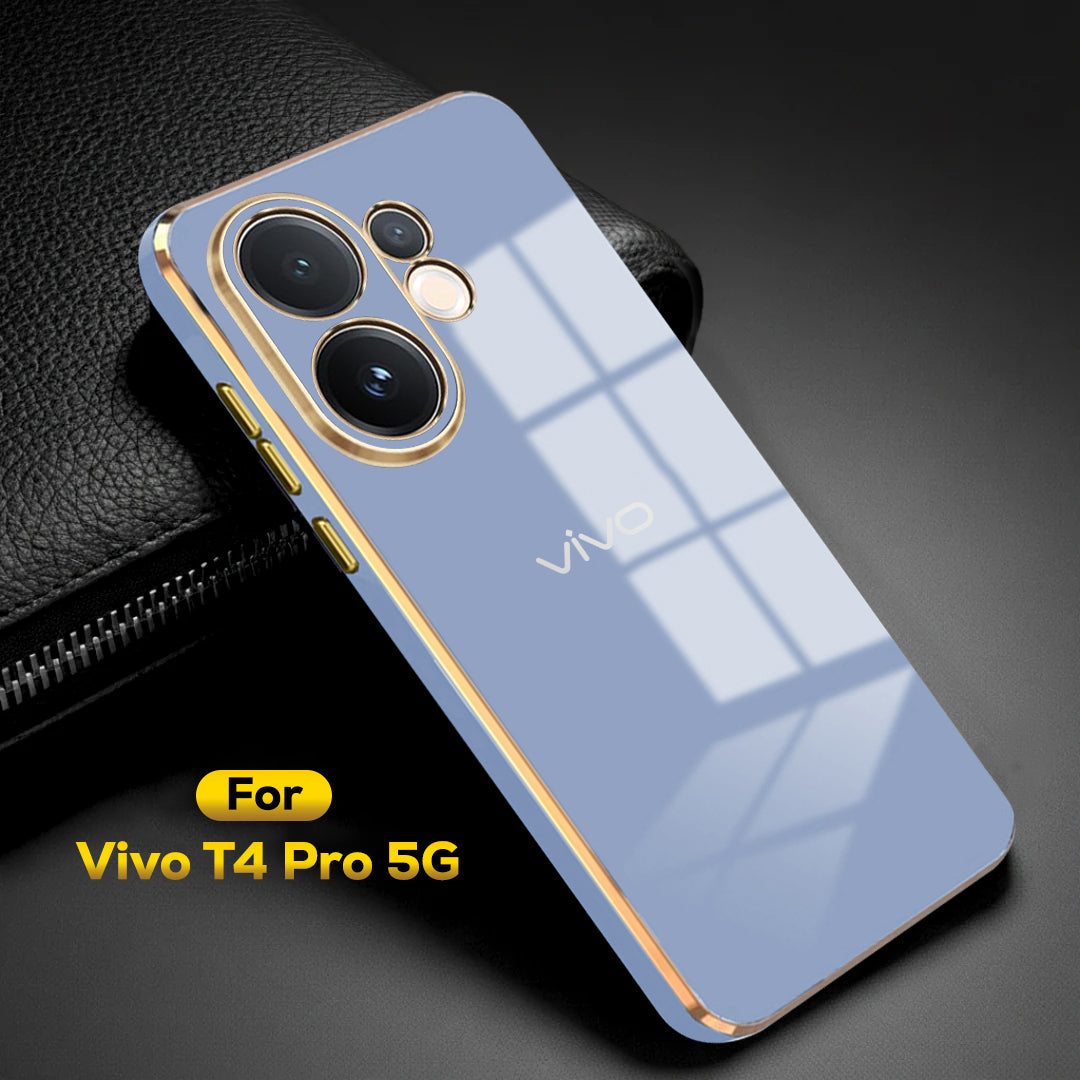 VIVO T4 PRO 5G ULTRA-SHINE GOLD ELECTROPLATED LUXURIOUS  BACK CASE WITH CAMERA PROTECTION