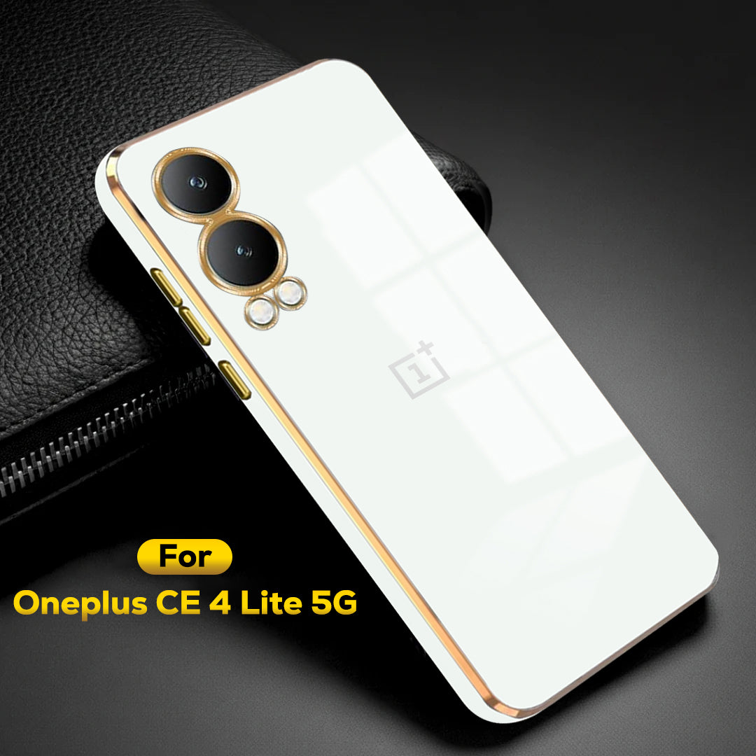 ONEPLUS NORD CE 4 LITE 5G ULTRA-SHINE GOLD ELECTROPLATED LUXURIOUS  BACK CASE WITH CAMERA PROTECTION
