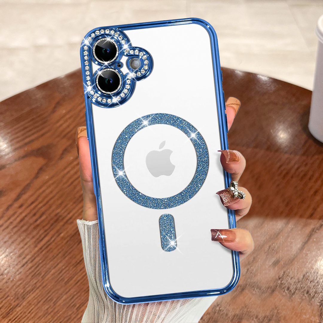 IPHONE 16 PLUS 5G Diamond Gradient Plated MagSafe TPU With Camera Lens Protection Phone Case