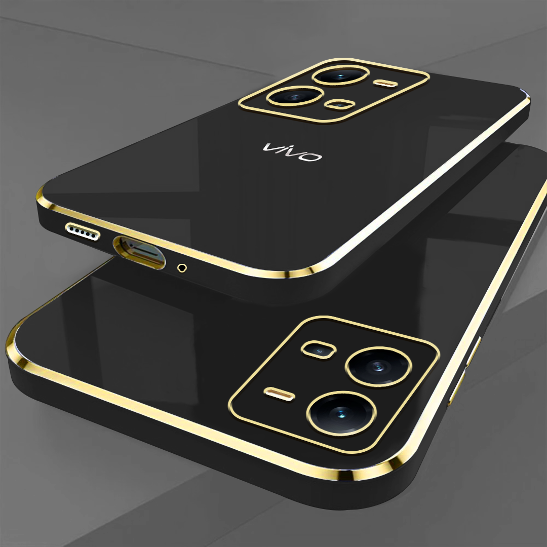 VIVO V25 ULTRA-SHINE GOLD ELECTROPLATED LUXURIOUS BACK CASE WITH CAMERA PROTECTION