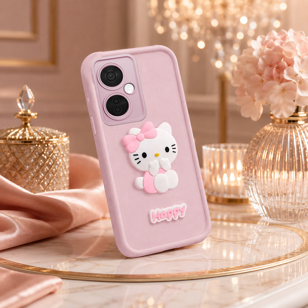 ONEPLUS NORD CE 3 LITE 5G Soft Silicone 3D Hello Kitty character design Back Case with Camera Protection