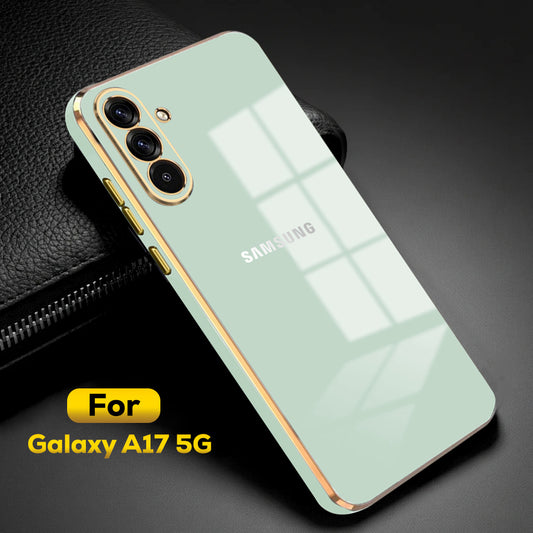 SAMSUNG GALAXY A17 5G ULTRA-SHINE GOLD ELECTROPLATED LUXURIOUS BACK CASE WITH CAMERA PROTECTION