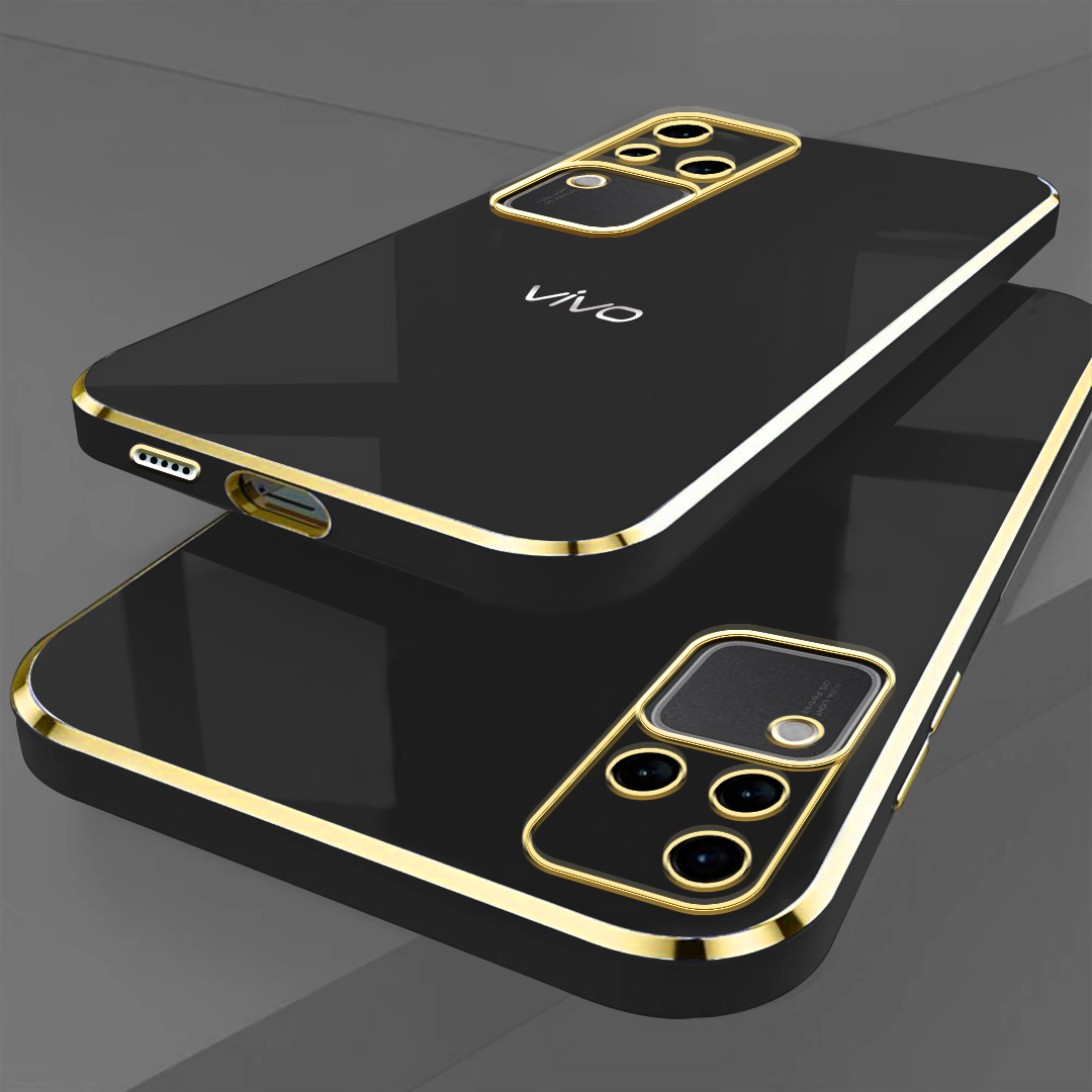 VIVO V30 PRO 5G ULTRA-SHINE GOLD ELECTROPLATED LUXURIOUS  BACK CASE WITH CAMERA PROTECTION