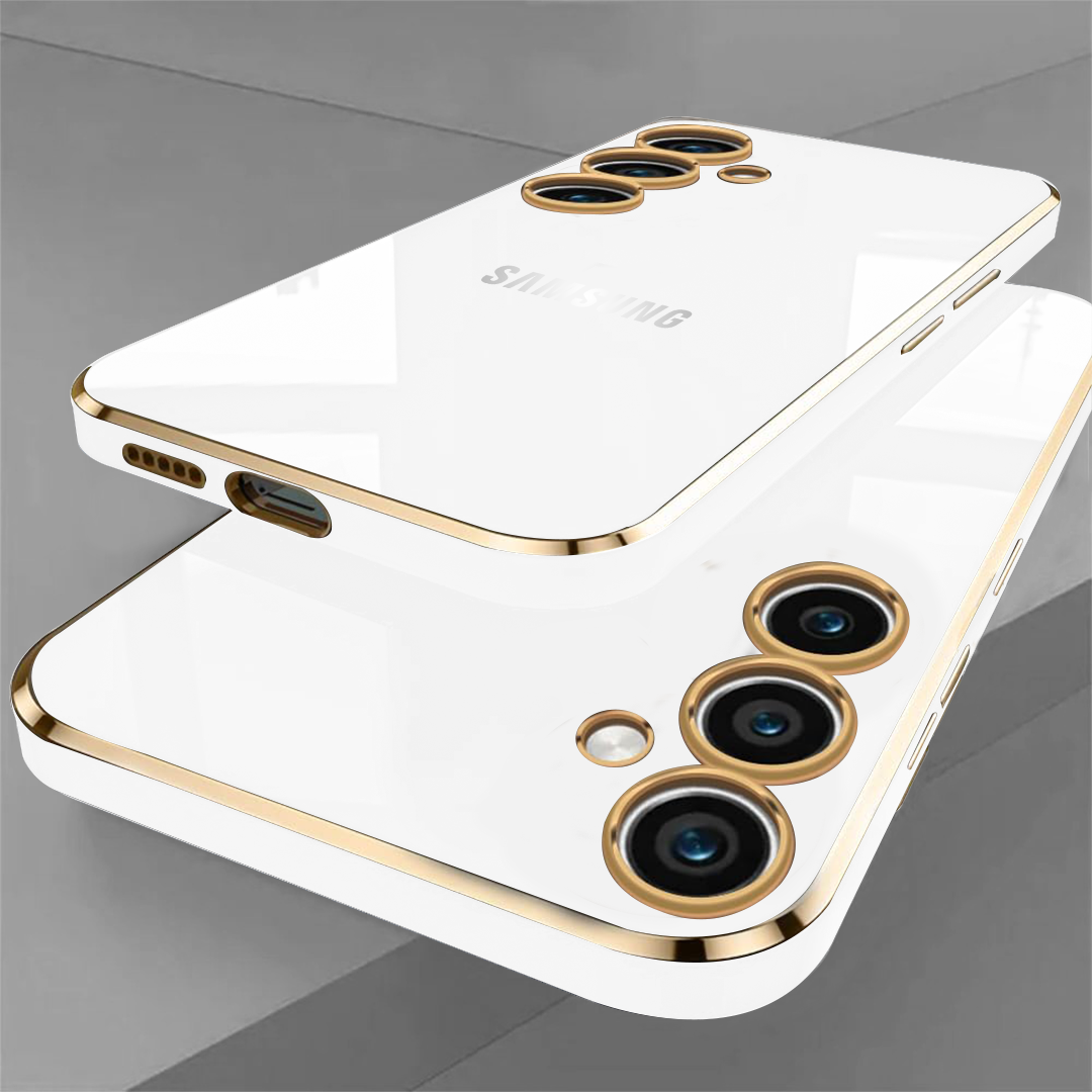 GALAXY A15/A25/A55 5G ULTRA-SHINE GOLD ELECTROPLATED LUXURIOUS  BACK CASE WITH CAMERA PROTECTION