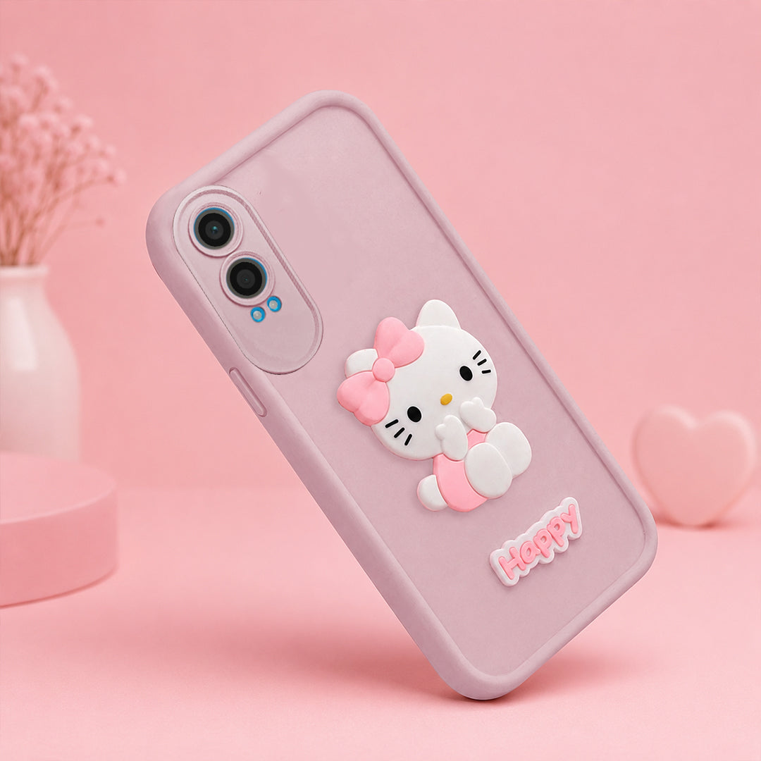 ONEPLUS NORD CE 4 LITE 5G Soft Silicone 3D Hello Kitty character design Back Case with Camera Protection