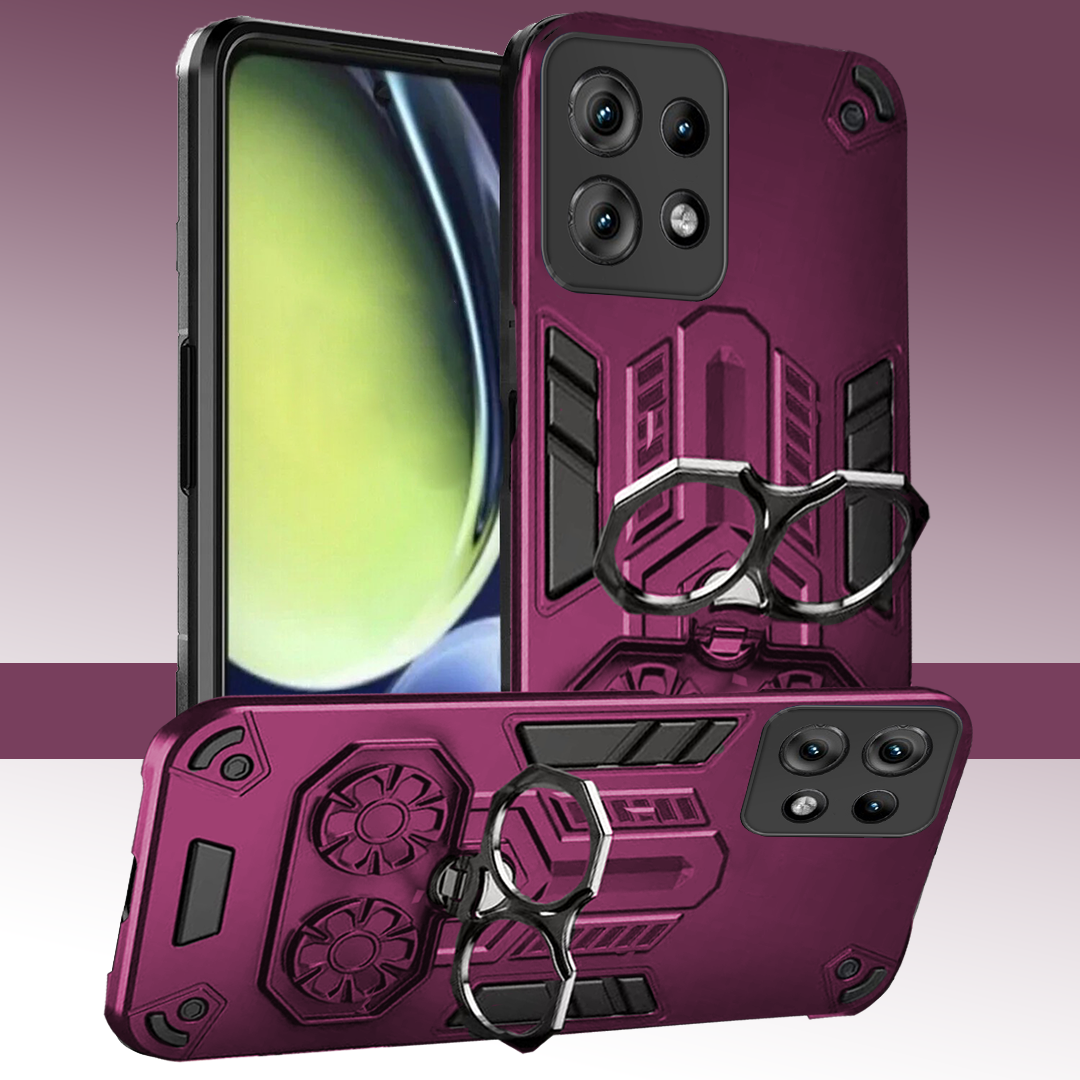 Motorola Edge 50 Neo 5G Armor knight Series Camera Protection 2 in 1 Shockproof Phone Cover with Kickstand