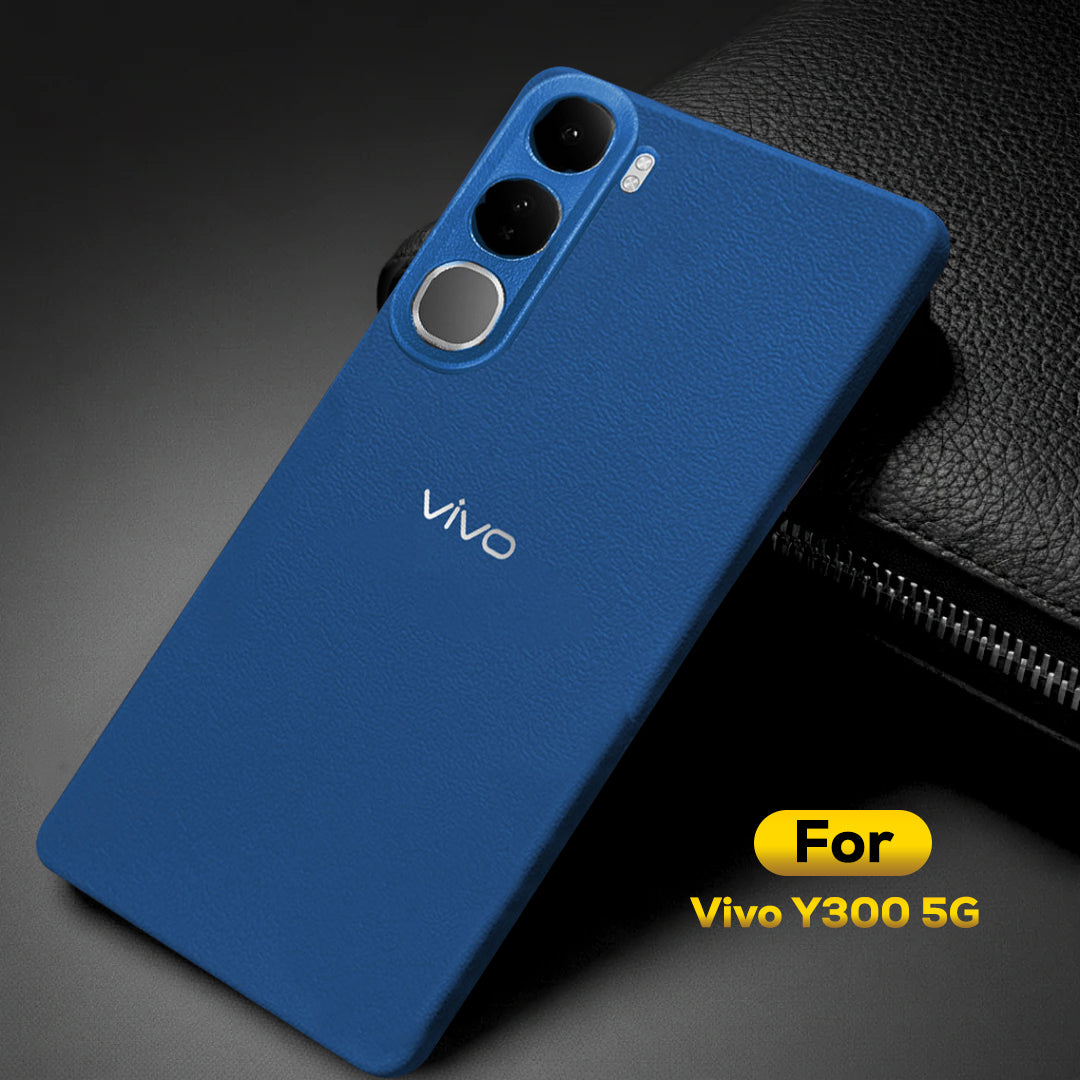 Vivo Y300 5G Solid Color Leather Texture Matte Phone Back Case