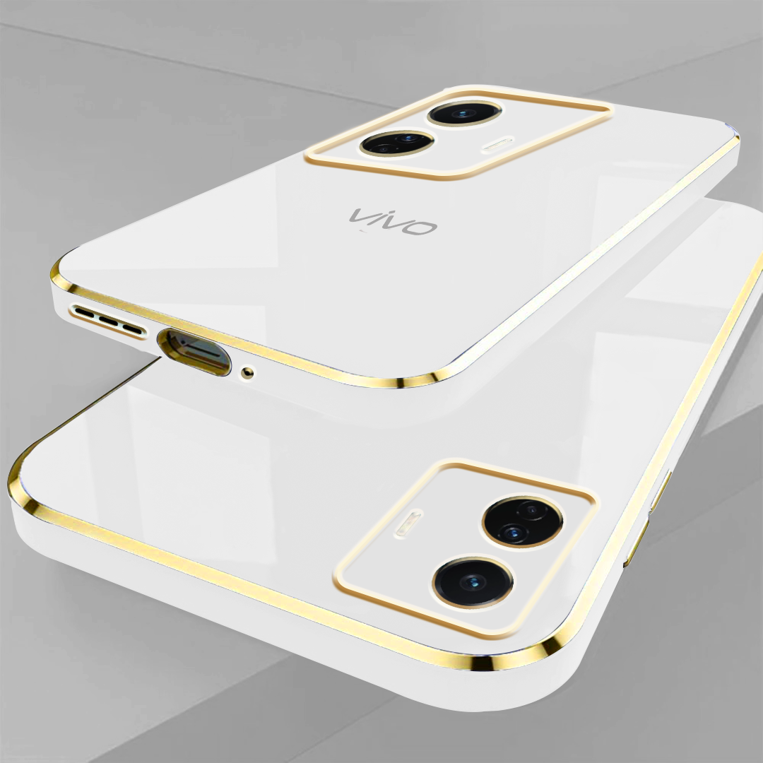 VIVO T1 PRO 5G ULTRA-SHINE GOLD ELECTROPLATED LUXURIOUS  BACK CASE WITH CAMERA PROTECTION