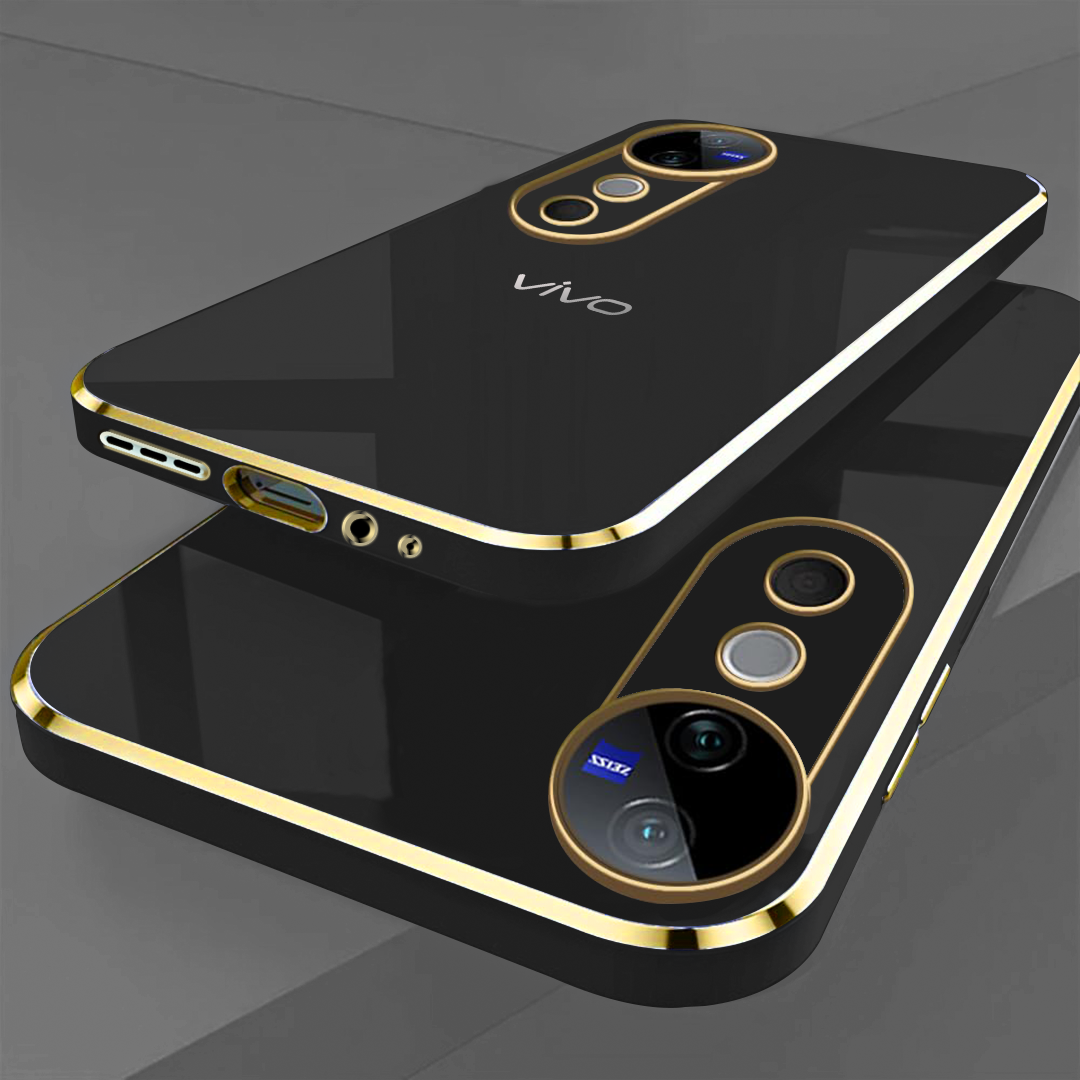 VIVO V40/V40 PRO/T3 ULTRA 5G ULTRA-SHINE GOLD ELECTROPLATED LUXURIOUS  BACK CASE WITH CAMERA PROTECTION