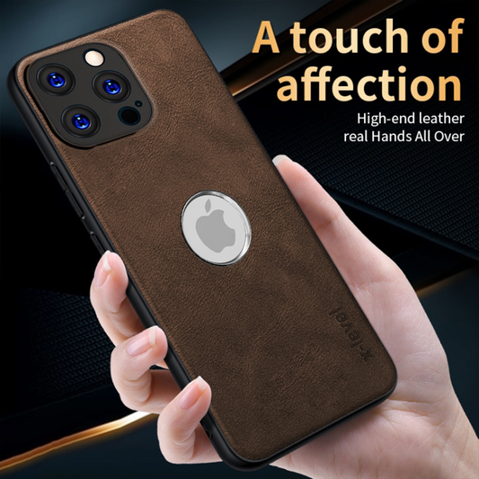 IPHONE 15 PRO MAX 5G Business Style PU LEATHER PROTECTIVE BACK CASE WITH CAMERA PROTECTION
