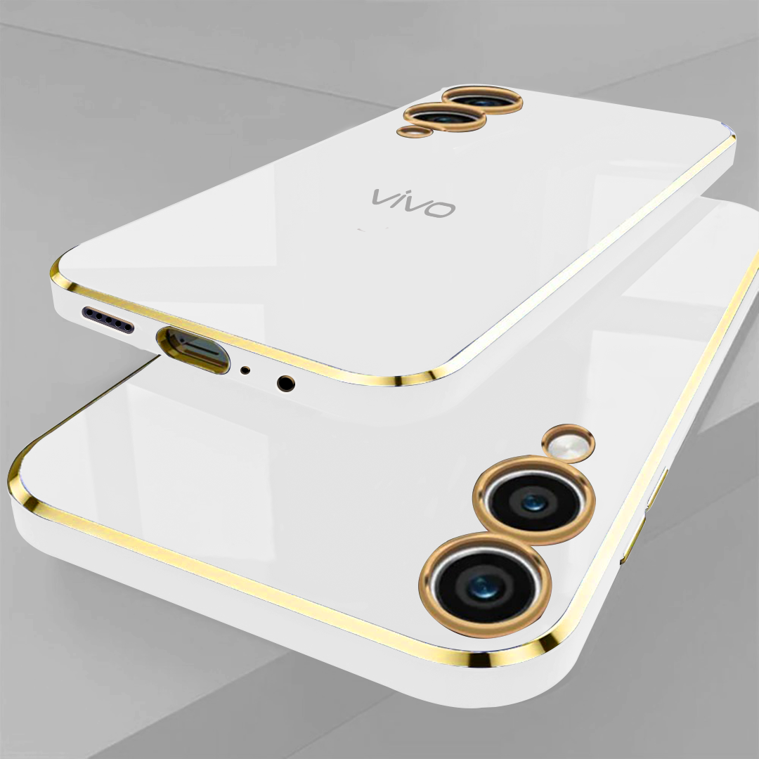 VIVO Y28 5G ULTRA-SHINE GOLD ELECTROPLATED LUXURIOUS  BACK CASE WITH CAMERA PROTECTION