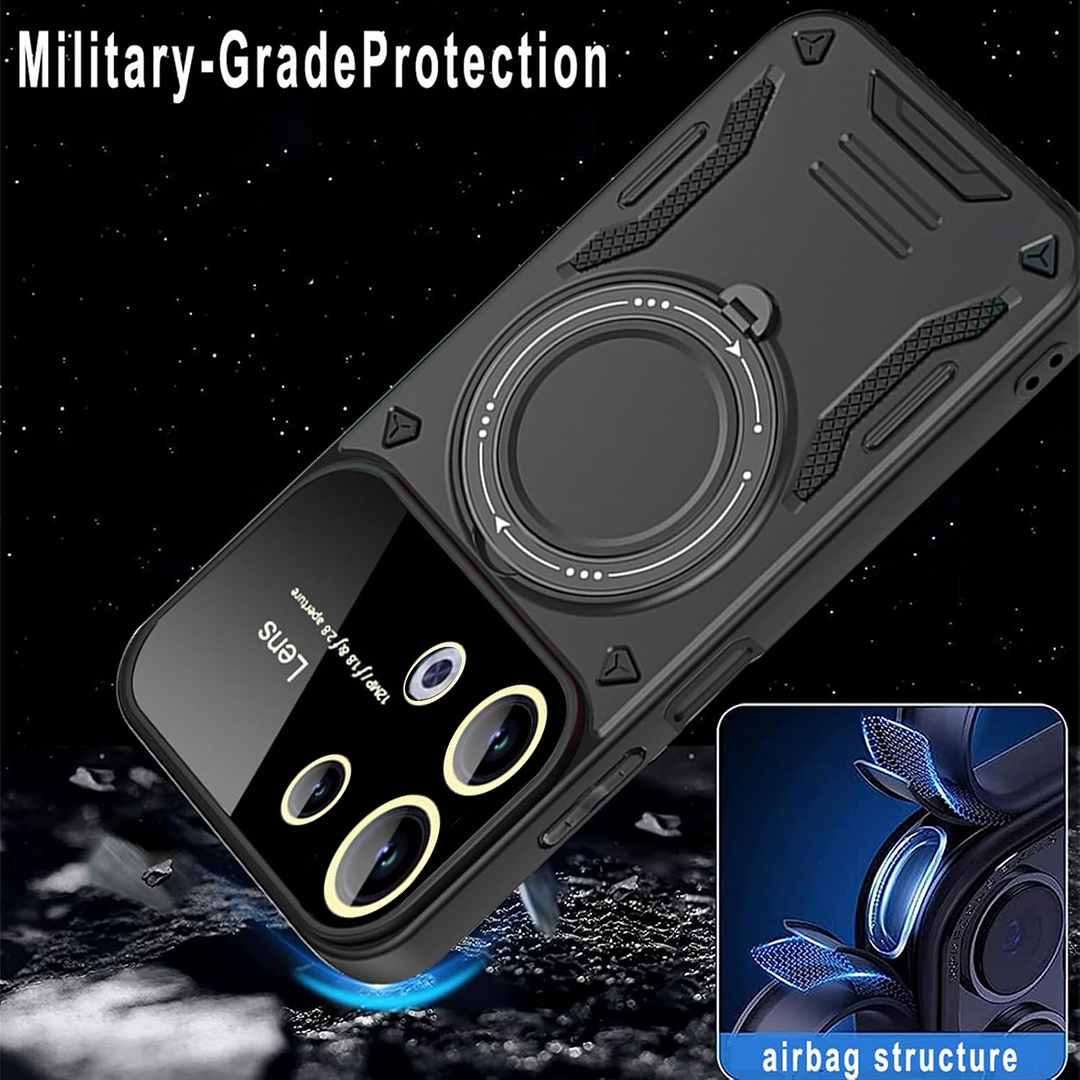 Oppo Reno 13 PRO 5G Heavy Duty Rugged Shockproof Camera Lens Protector Phone Cover with Kickstand