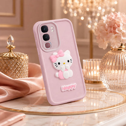 VIVO Y31 PRO 5G Soft Silicone 3D Hello Kitty character design Back Case with Camera Protection