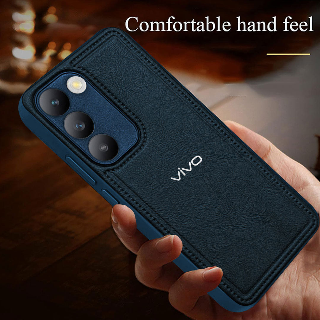 VIVO T3 5G Vintage Leather Stitched Protective Back Case