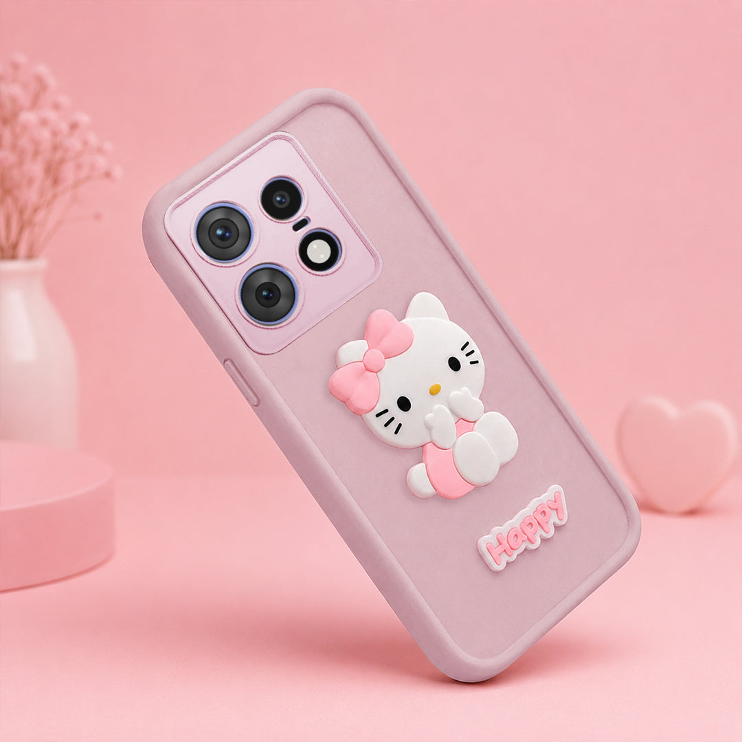 MOTOROLA EDGE 50 PRO 5G Soft Silicone 3D Hello Kitty character design Back Case with Camera Protection