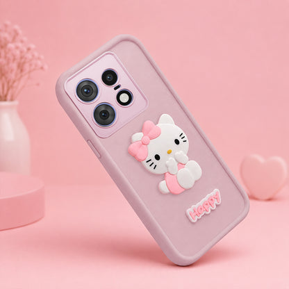 MOTOROLA EDGE 50 PRO 5G Soft Silicone 3D Hello Kitty character design Back Case with Camera Protection