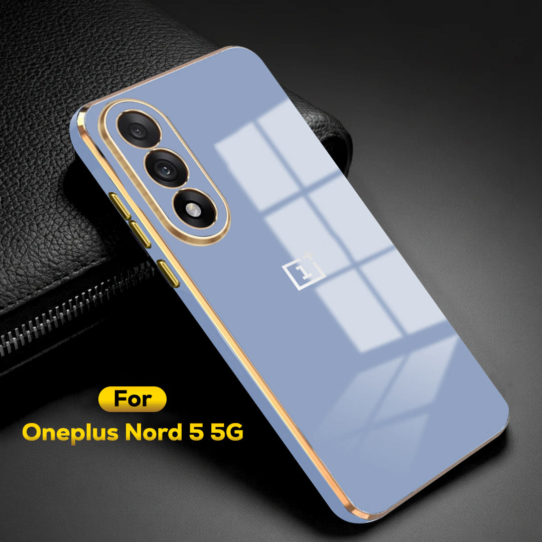 ONEPLUS NORD 5 5G ULTRA-SHINE GOLD ELECTROPLATED LUXURIOUS  BACK CASE WITH CAMERA PROTECTION