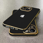 IPHONE 15 ULTRA-SHINE GOLD ELECTROPLATED LUXURIOUS BACK CASE WITH CAMERA PROTECTION