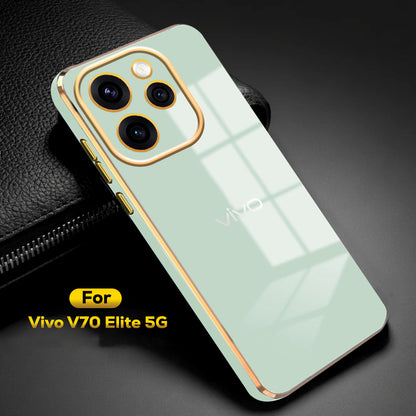 VIVO V70 ELITE 5G ULTRA-SHINE GOLD ELECTROPLATED LUXURIOUS  BACK CASE WITH CAMERA PROTECTION