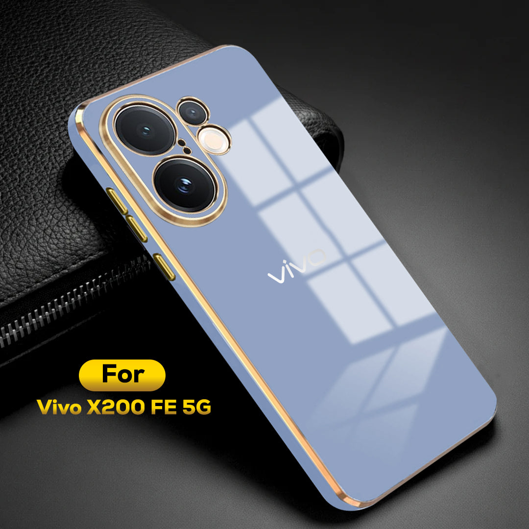 VIVO X200 FE 5G ULTRA-SHINE GOLD ELECTROPLATED LUXURIOUS  BACK CASE WITH CAMERA PROTECTION