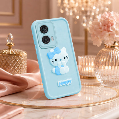 MOTOROLA EDGE 50 FUSION 5G Soft Silicone 3D Hello Kitty character design Back Case with Camera Protection