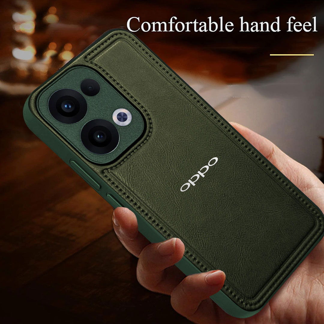 OPPO RENO 13 5G Vintage Leather Stitched Protective Back Case