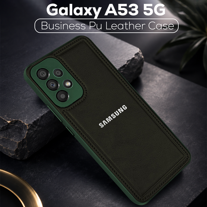 GALAXY A53 5G  Business Style PU LEATHER PROTECTIVE BACK CASE WITH CAMERA PROTECTION