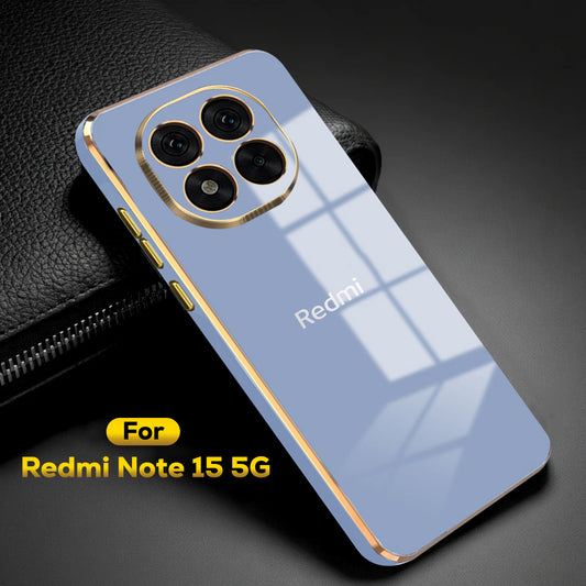 REDMI NOTE 15 5G ULTRA-SHINE GOLD ELECTROPLATED LUXURIOUS  BACK CASE WITH CAMERA PROTECTION