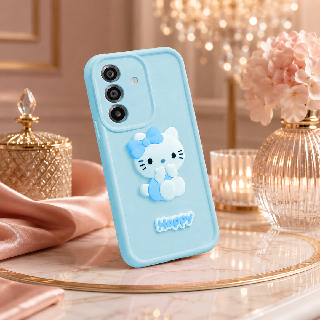 Samsung Galaxy A17 5G Soft Silicone 3D Hello Kitty character design Back Case with Camera Protection